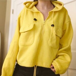 Victorias Secret Vintage VS Ssport Fleece Crop Hoodie Large Y2K